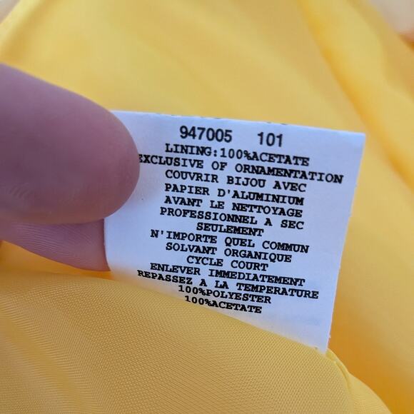 Vintage McClintock Prom Dress Maxi Ball Gown 4 Yellow Princess Belle 90s Fairy - Picture 8 of 12